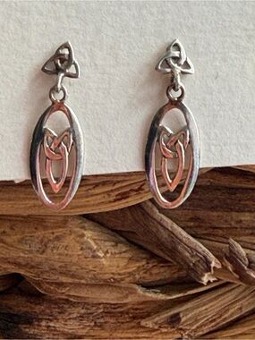 Sterling Silver Celtic Drop Earrings